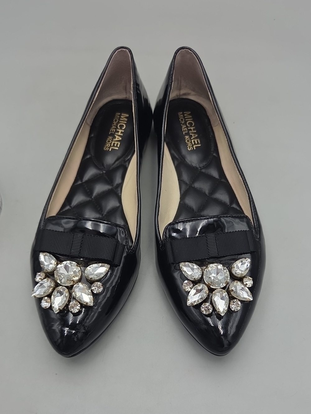 Michael Kors black patent leather pointed-toe flats Women 7.5 Jewels